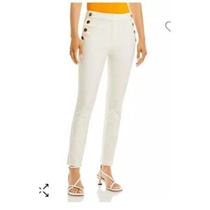 Derek Lam 10 Crosby Cotton Kelis Straight Leg Sailor Button Pants Size 12